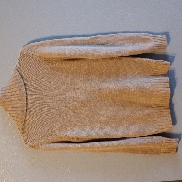 Hekka & CO in Italy Tan Wool Cashmere Blend 2 Button Ribbed Collar Cardigan M - Picture 4 of 4